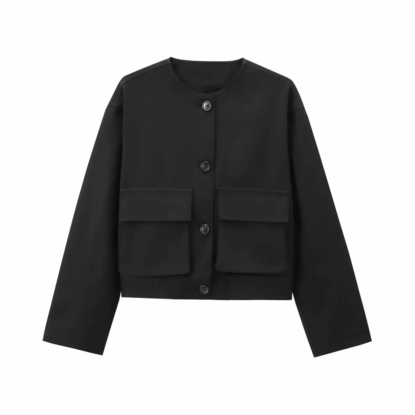 Women 2025 Autumn Casual Solid Jackets Loose Single Breasted Coat Pockets O-Neck Warm Fashion Female Jackets