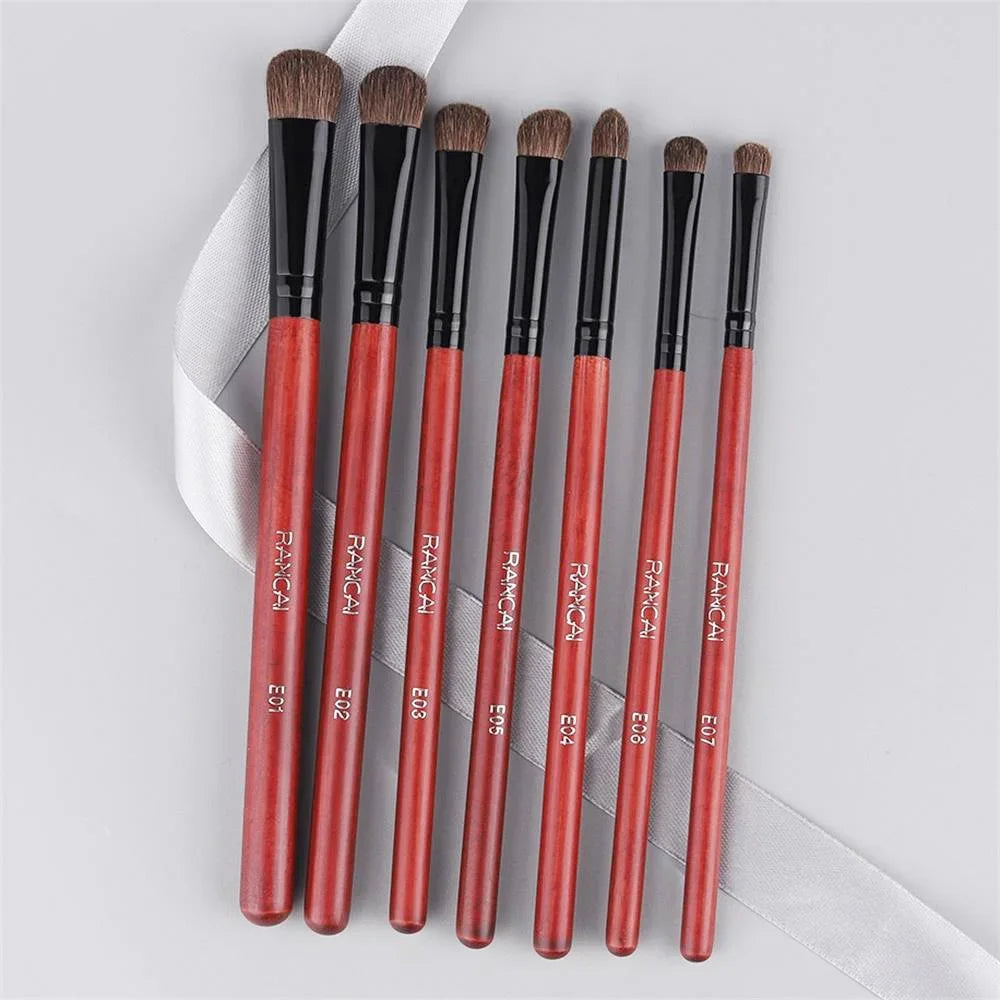 7-Piece Professional Eyeshadow Brush Set | Pure Pony Hair for Flawless Smokey Eye Application，Professional Makeup Tools