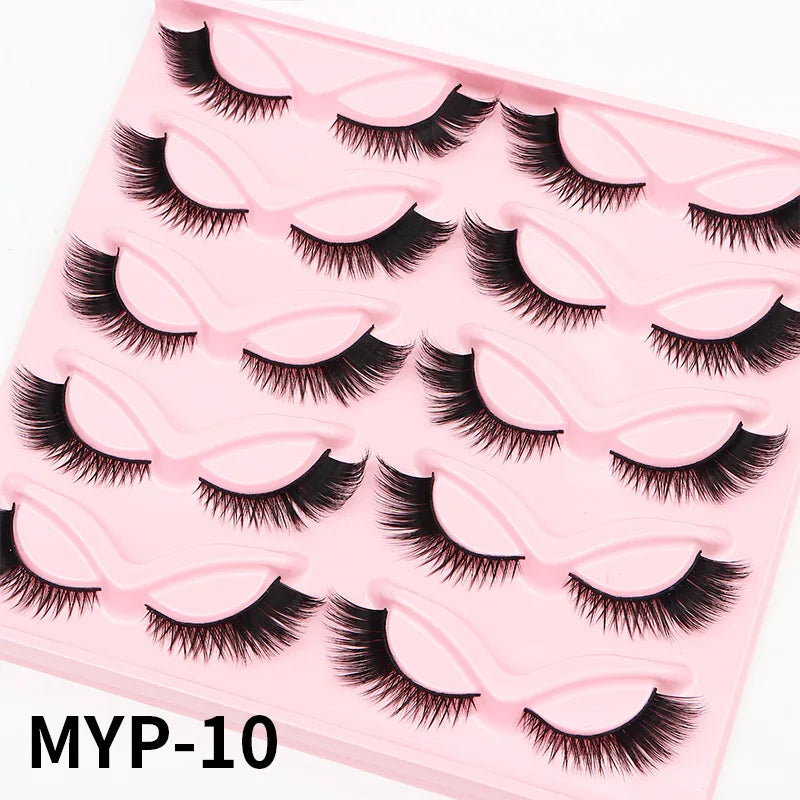 5/10/20 Pairs of False Eyelashes Set, Voluminous Curly Natural-looking Lashes, Lengthened & Thickened Winged Out Style