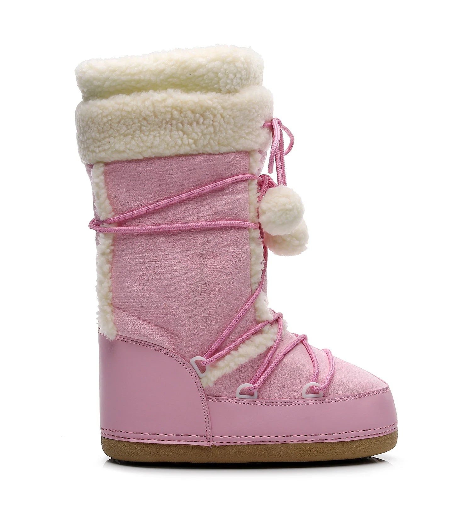 Pink Winter Warm Boots New Women Snow Boots Cold-proof Ski Boots Warm Mid-calf Space Boots Slip-resistant Cotton Shoes Platform