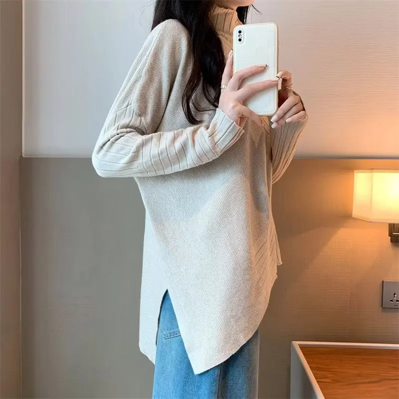 2025 Autumn Winter Women Sweater Turtleneck Cashmere Sweater Women Knitted Pullover Fashion Keep Warm Loose Tops