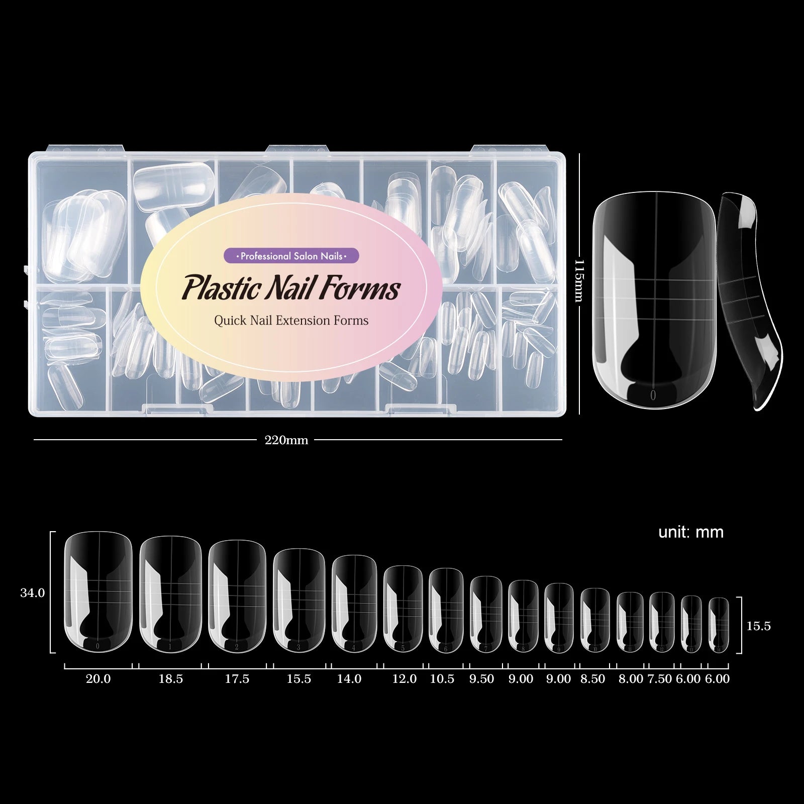 TP 75pcs/150pcs Stiletto Dual Form Nail Acrylic Quick Building Gel Mold Full Cover Extension Upper Mold False Nail Tips Top Form