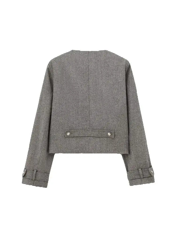 Women Wide Pleated Mini Skirt Sets For Women 2 Pieces Fashion Double Breasted Short Jacket Women 2 Pieces Women Outfit