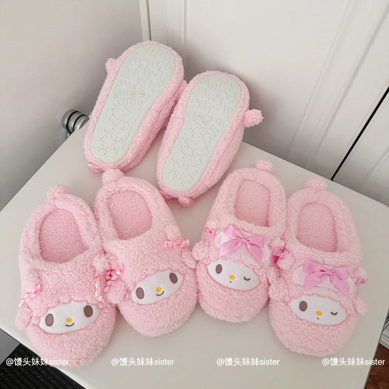 Cute My Sweet Piano Fluffy Home Slippers Adorable Plush Indoor Shoes Cozy Warm Bedroom Slippers for Girls Women Non-slip Flat