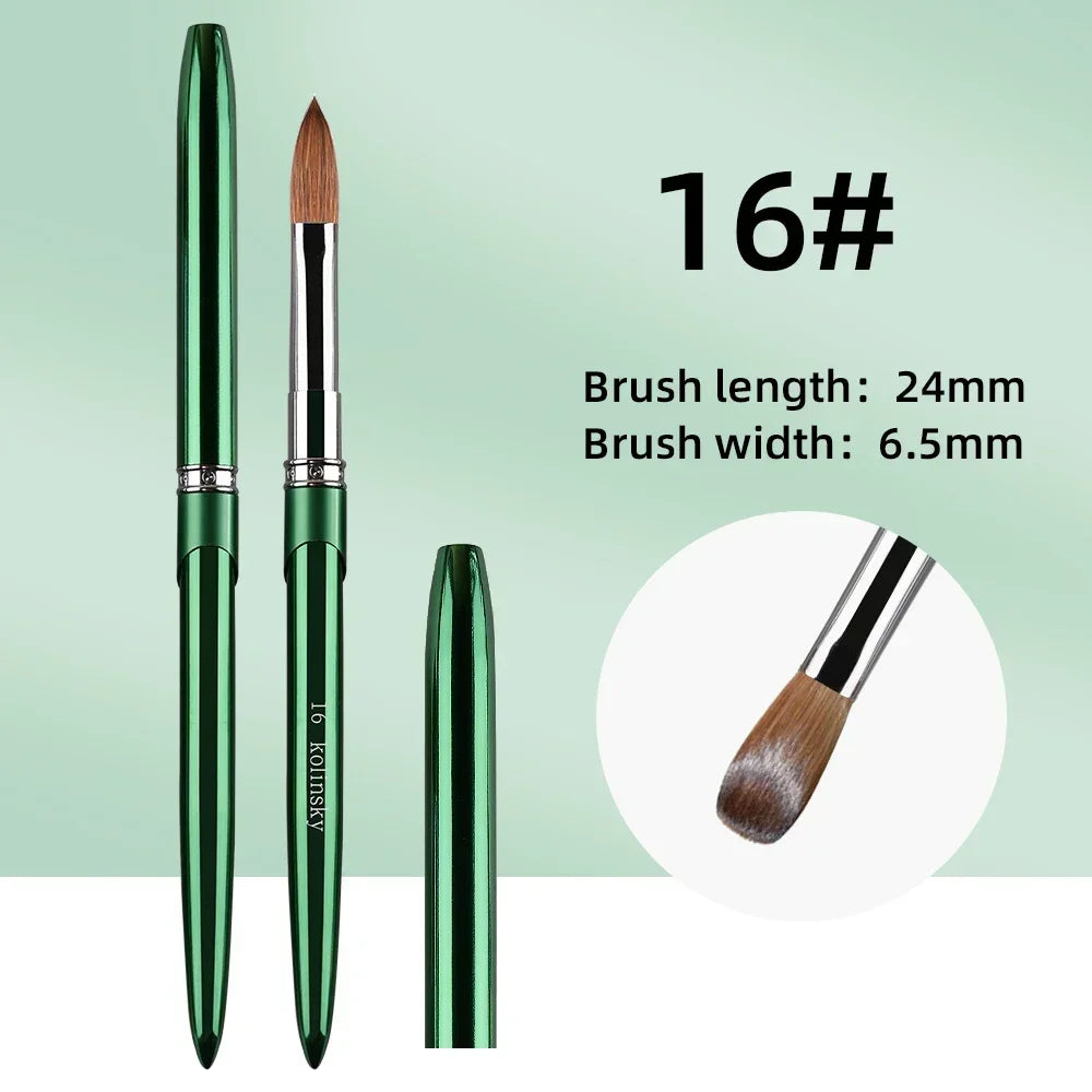 New High Quality Kolinsky Acrylic Nail Brush New Product Metal 100% Pure Kolinsky Brush for Acrylic Nails Sizes 2-18 Nail Tool