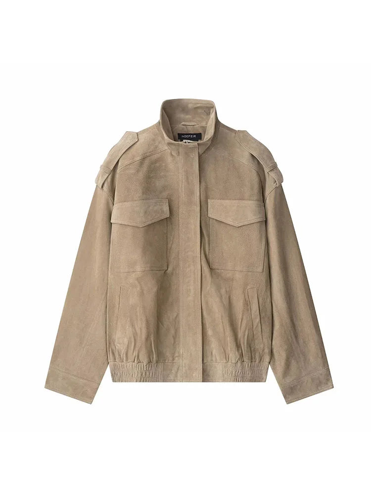 Women Autumn Winter New Fashion Long Sleeves Jackets Turtleneck Pocket Decoration Zipper Female Autumn High Street Solid Coats ﻿