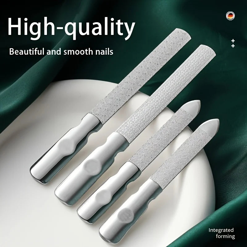 Double Sided Nail Files Stainless Steel Manicure Pedicure Grooming for Professional Finger Toe Nail Care Tools