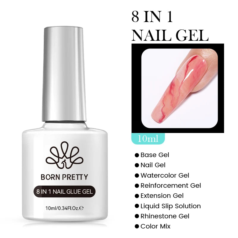 BORN PRETTY Transfer Foil Nail Gel Polish Semi-Permanant Varnish For Adhesive Sticker Nail Glue Soak Off UV LED Gel Nail Art Man