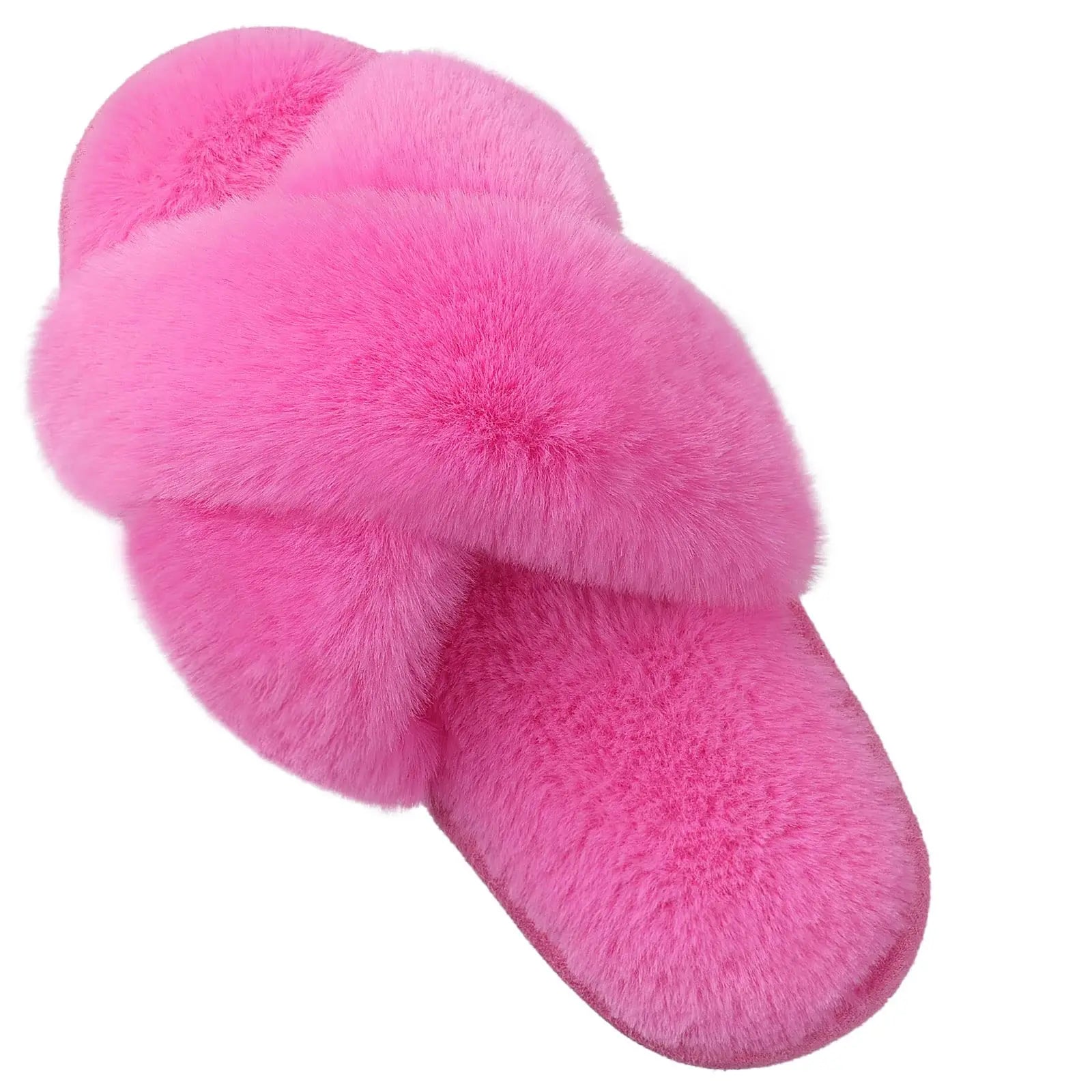 Eyriphy Indoor Open Toe Flats Cotton Shoes Comfort House Slippers Winter Fluffy Fur Slippers Women Fashion Plush Fuzzy Slippers