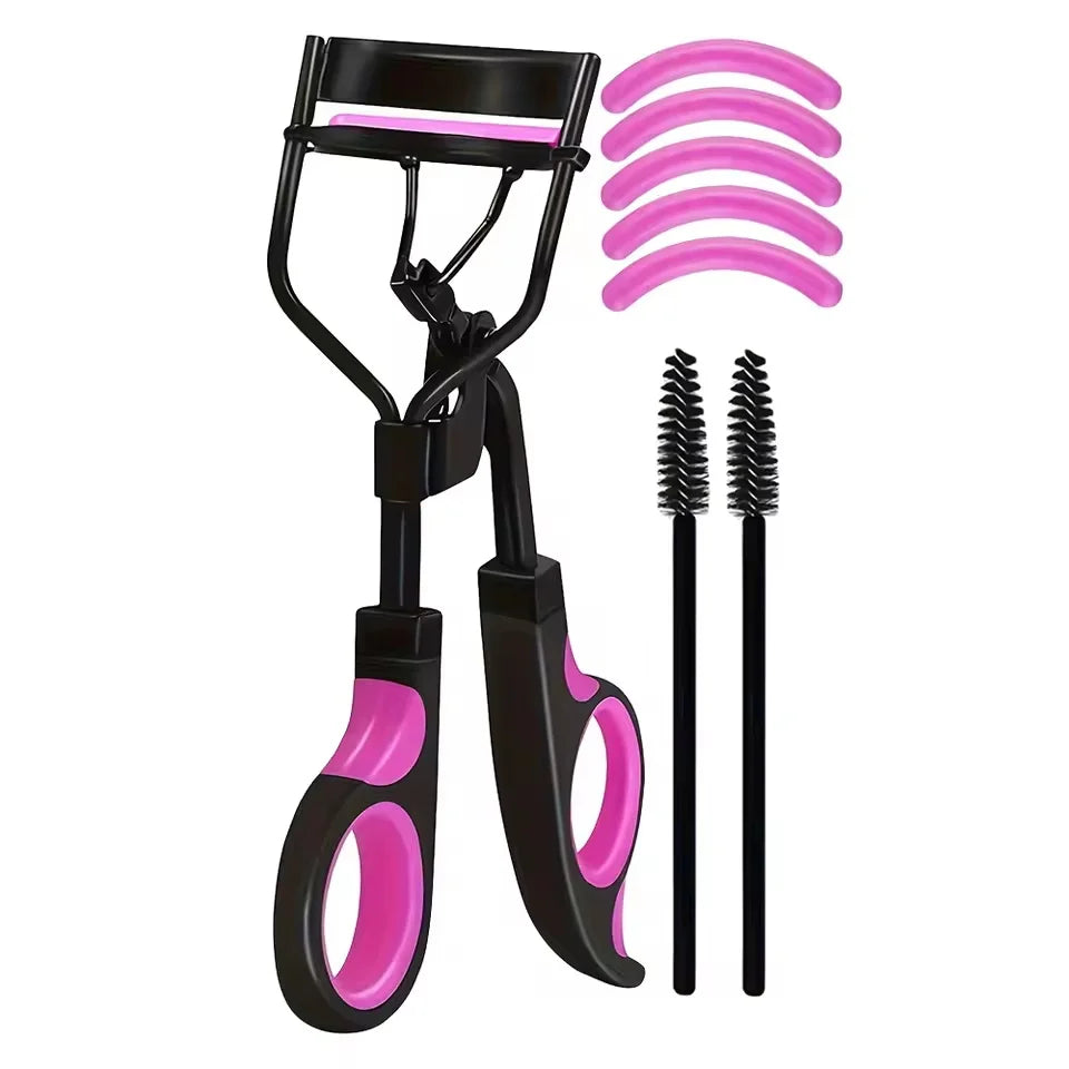 Eyelash Curler Set with Replacement Pads, for Women - Eyelash Curling Tweezers, Eyelash Clamp, Mascara Wand Brush, Makeup Tools