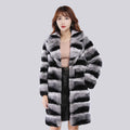 2025 Fashion Women Natural Rex Rabbit Fur Coat With Fur Collar Warm Winter Jacket Women Warm Chinchilla Fur Jacket Real Fur Coat