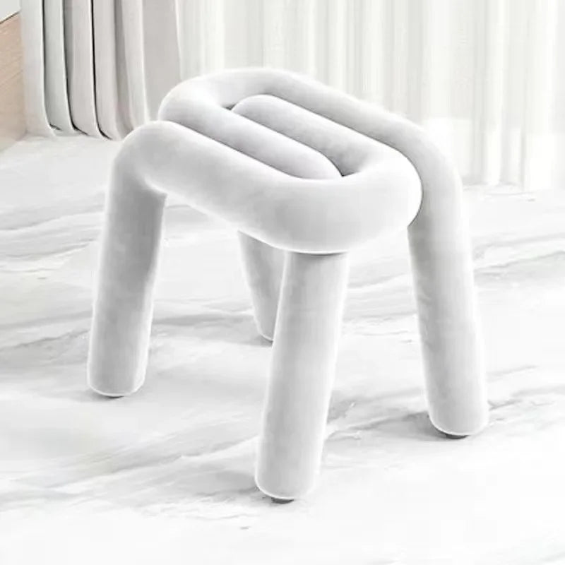 Dressing Chair Makeup Flannel Stool Luxury Comfortable Chair for Dressing Table Livingroom Clothing Store Modern Design