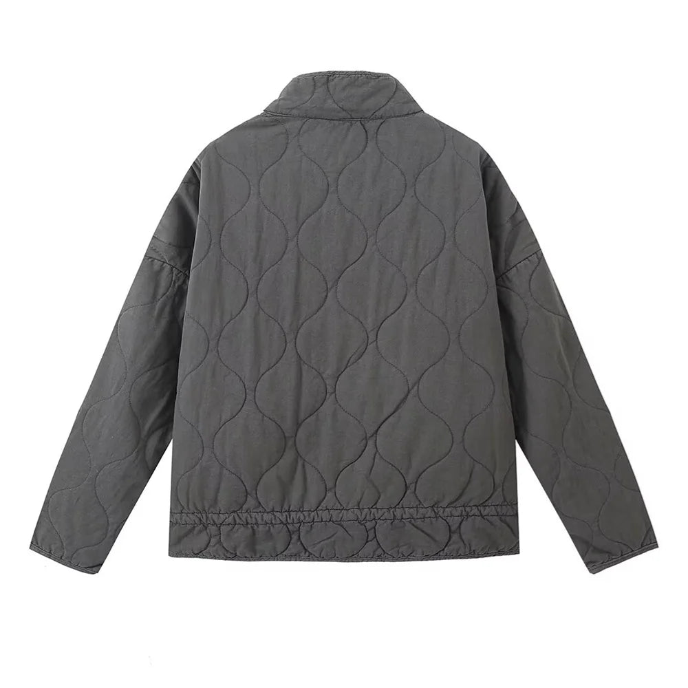 Autumn/Winter New Product Fashion Casual Women's Wear Simple and Versatile Quilted Cotton Clothing