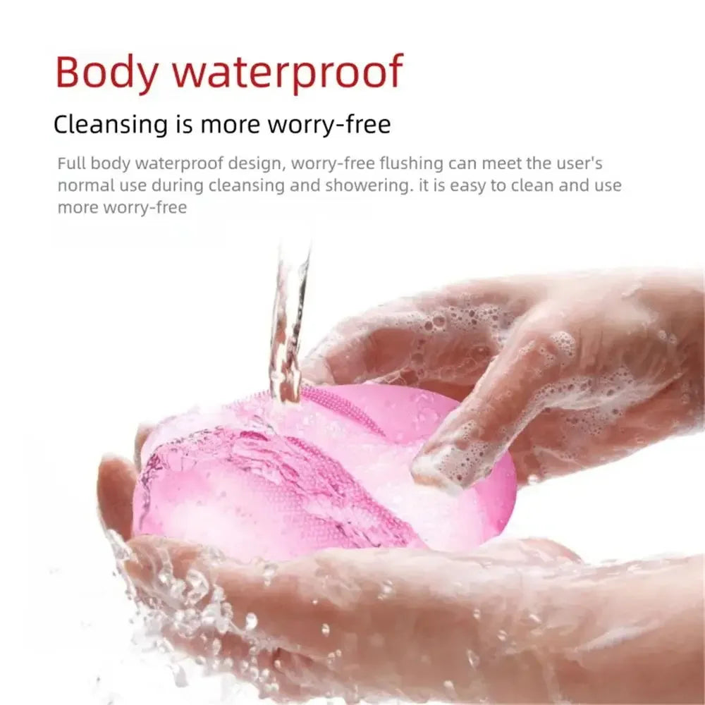 Waterproof Electric Silicone Facial Cleansing Brush - Gentle Silicone Material for Deep Pore Cleansing, Exfoliation, and Massage