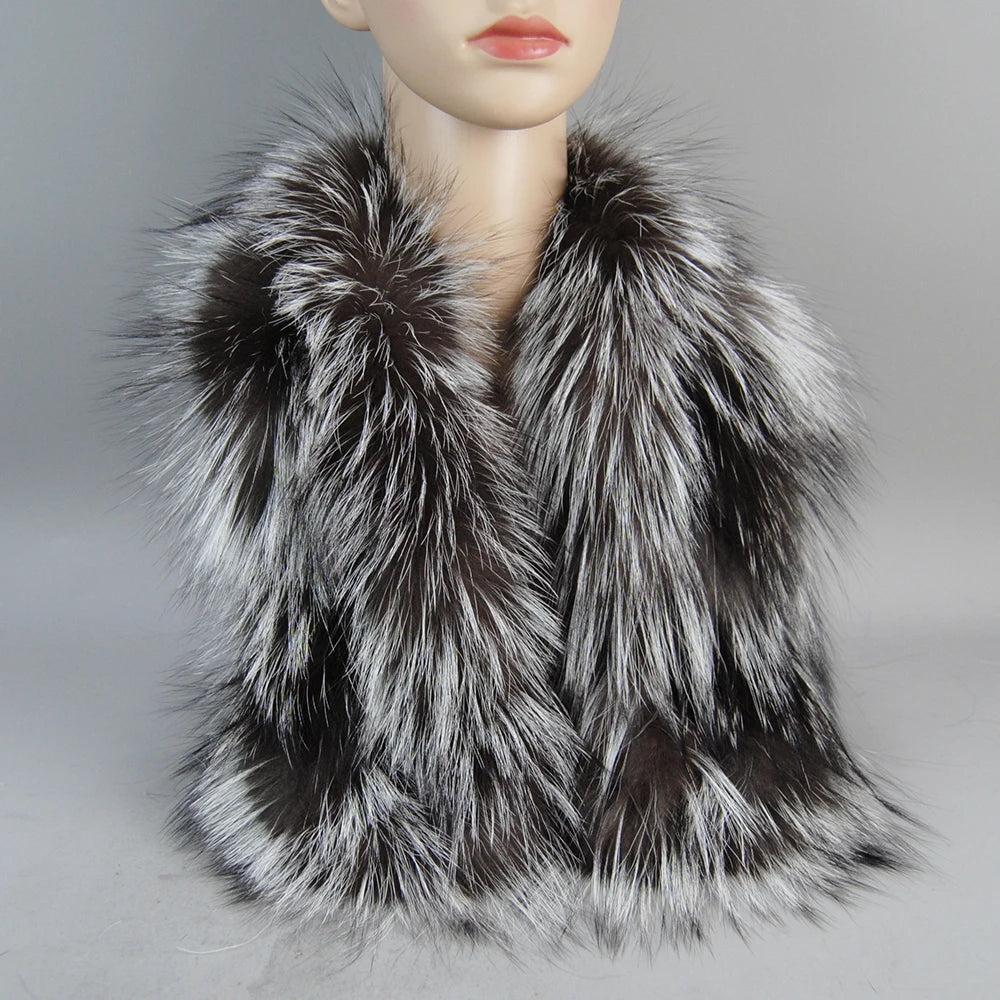 2025 Brand Hot Sale Men Women Genuine Fox Fur Scarf 100% Real Natural Fox Fur Collar Scarves Wraps Good Quality Fur Ring Muffler