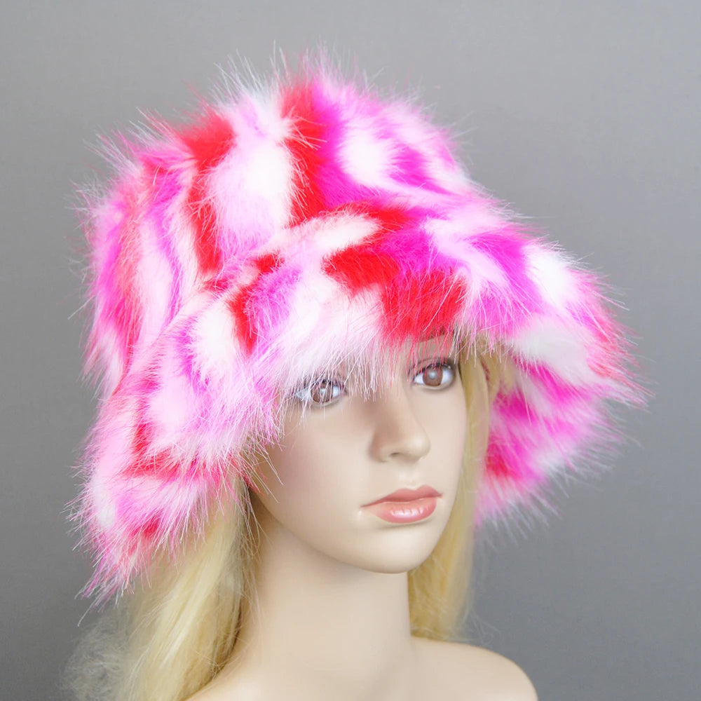 New Style Brand Fake Fox Fur Hats Super Soft Women Winter Hat Cotton Lining Warm Russian Fashion Ski Beanies Plush Solid Color