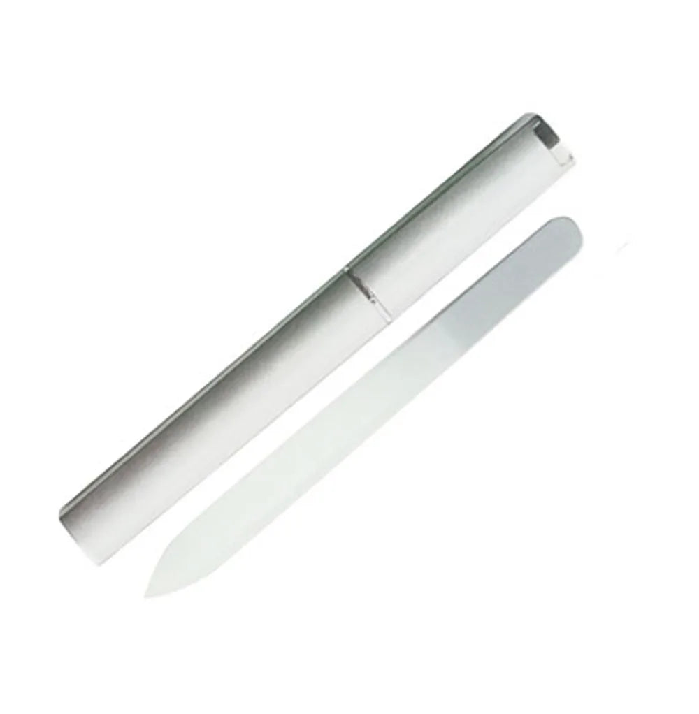 1pcs Professional Colorful Glass Nail Files strip Double-Sided Transparent Gradient Crystal Polished DIY Manicure Tools Supplies