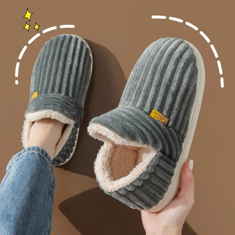 Fashion Fuzzy Women Shoes Indoor House Shoes Outdoor Antiskid Women Shoes Winter Warm Cozy Shoes Women Soft Women Cotton Shoes