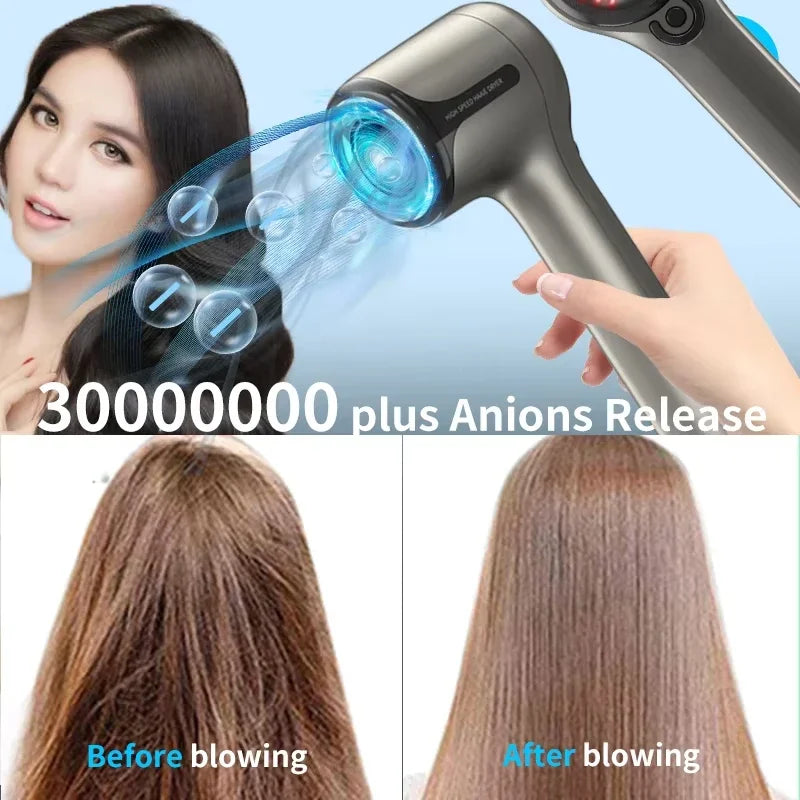 Professional Bladeless Negative Ion Hair Dryer – 1500W High-Power High-Speed, Salon-Level Styling Tool, with Free Hair  Clips