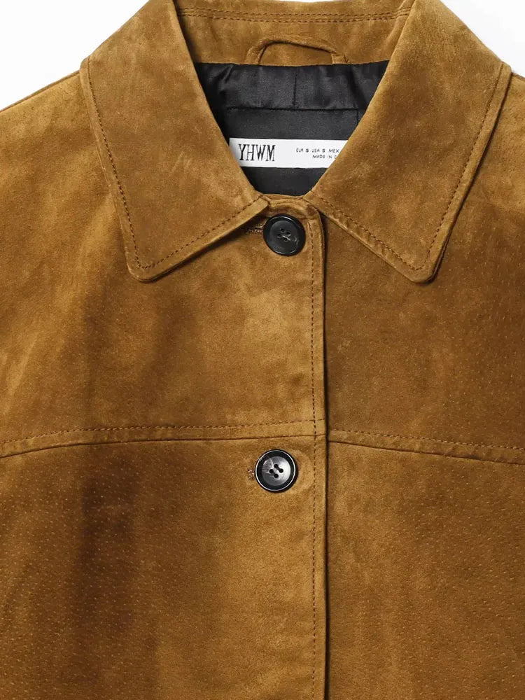 Women's Autumn Winter Reverse Vintage Lapel Pockets Jacket Female Fashion Single-Breasted Street Casual Long Sleeve Coat