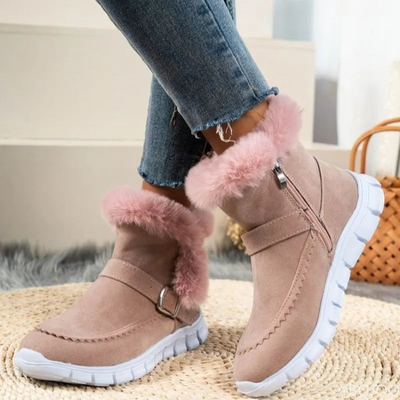 Autumn Winter New Fashionable Versatile Women's Snow Boots Thick Short Boots Warm Casual comfortable women Flat shoes