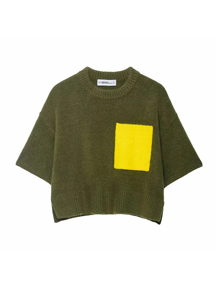 Women 2025 Autumn Winter New Sweater Turtleneck Short sleeve Knitted Pullover Korean Fashion Casual Pullover