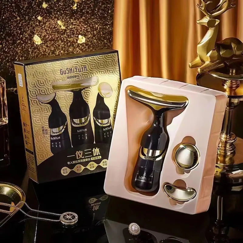 3-in-1 Sonic Neck & Face Massager – Lifts, Firms & Reduces Wrinkles | Home Use Massager & Beauty Device