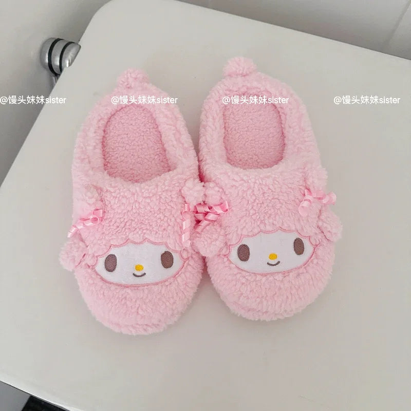 Cute My Sweet Piano Fluffy Home Slippers Adorable Plush Indoor Shoes Cozy Warm Bedroom Slippers for Girls Women Non-slip Flat