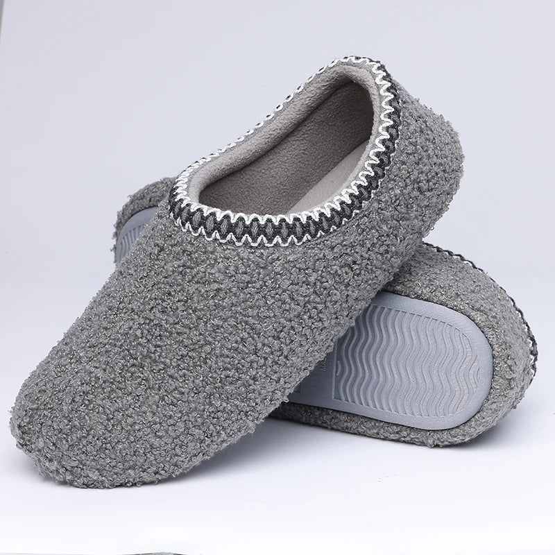 Goosecret Women House Memory Foam Slippers Winter Indoor Flat Cotton Shoes Teddy Fleece Bedroom Sock Shoes with Soft Rubber Sole