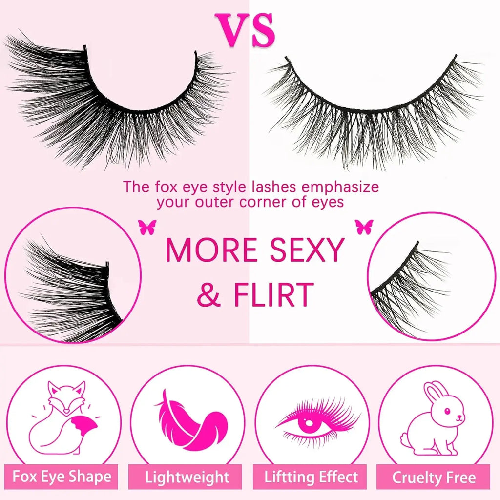 5/10/20 Pairs of False Eyelashes Set, Voluminous Curly Natural-looking Lashes, Lengthened & Thickened Winged Out Style