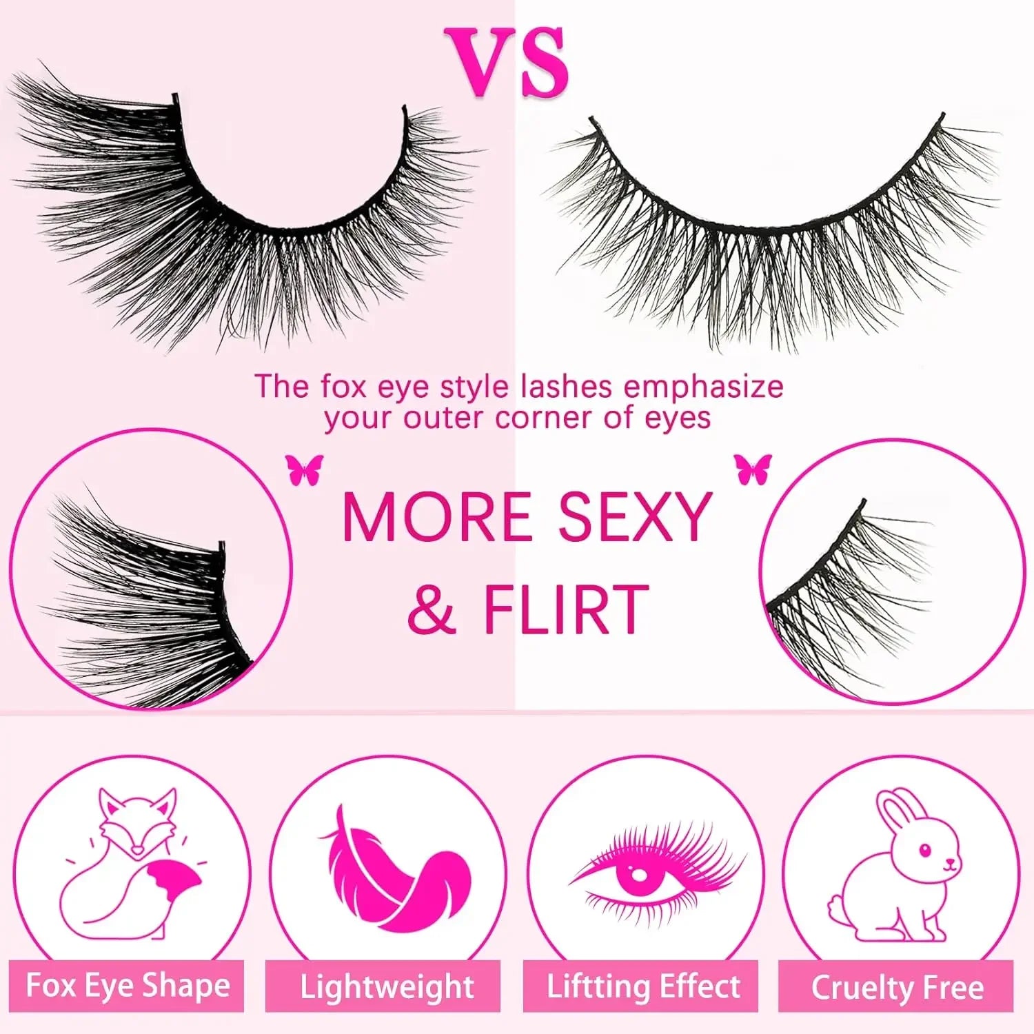 5/10/20 Pairs of False Eyelashes Set, Voluminous Curly Natural-looking Lashes, Lengthened & Thickened Winged Out Style