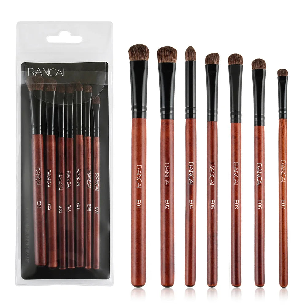 7-Piece Professional Eyeshadow Brush Set | Pure Pony Hair for Flawless Smokey Eye Application，Professional Makeup Tools