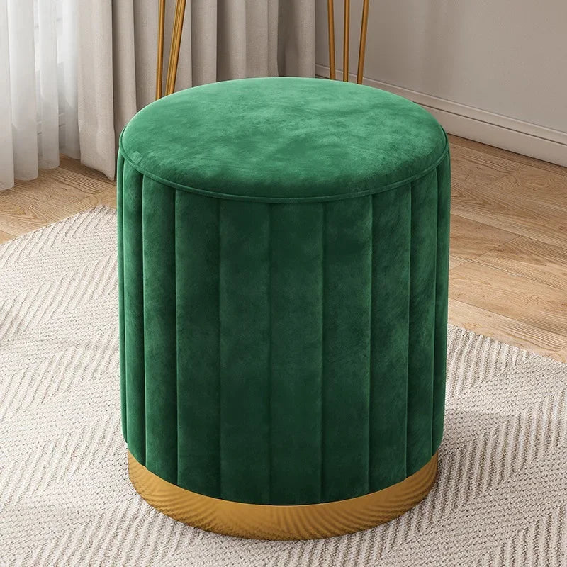 New Storage Round Stool, Shoe Changing Stool with Storage Space, Makeup Stool, Bedroom Dressing Table Round Stool