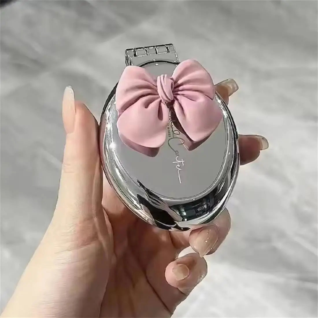 Foldable Comb with Detachable Makeup Mirror, 2-in-1 Function, Portable Air Cushion Massage Comb for Women.
