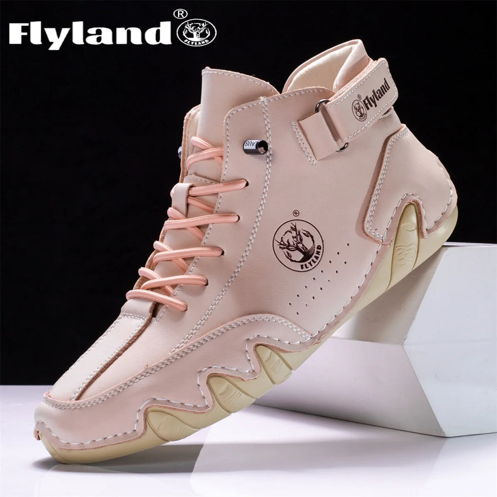 FLYLAND  Women's Fashion Sneakers Outdoor Leisure Ankle Boots Comfortable Driving Work Shoes