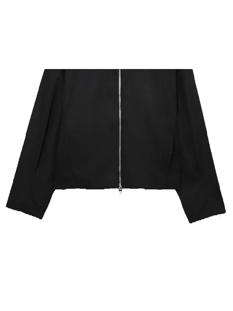 Women's Street Casual Jacket Top Fashion Long Sleeve Jacket Zipper Women Elegant Turn-Down Collar Female Coats