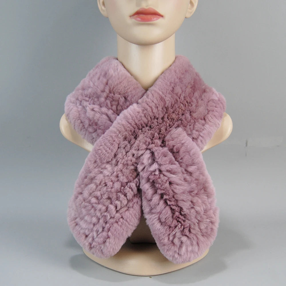 2025 New Fashion Women Real Rex Rabbit Fur Headbands Warm Good Elastic Real Rex Rabbit Fur Scarf Natural Rex Rabbit Fur Scarves