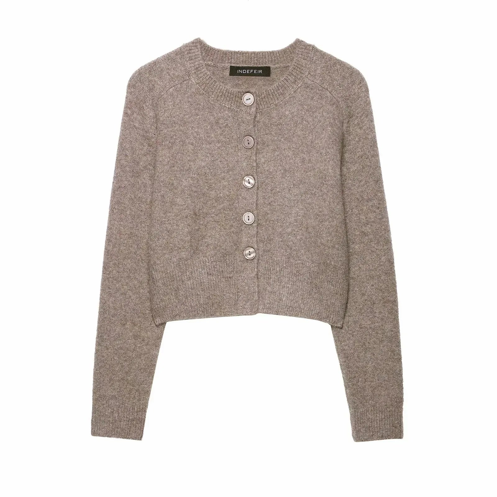 Women 2025 Autumn Basic Casual Short Cardigan Elegant Knitted Cardigans For Women Daily Ladylike Knitted Sweater Knitwear Coat