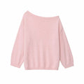 Women's Fashionable Lazy Pink One Shoulder Sweater 2025 Autumn New Design Sense Knitted Sweater Loose Top Female Clothing
