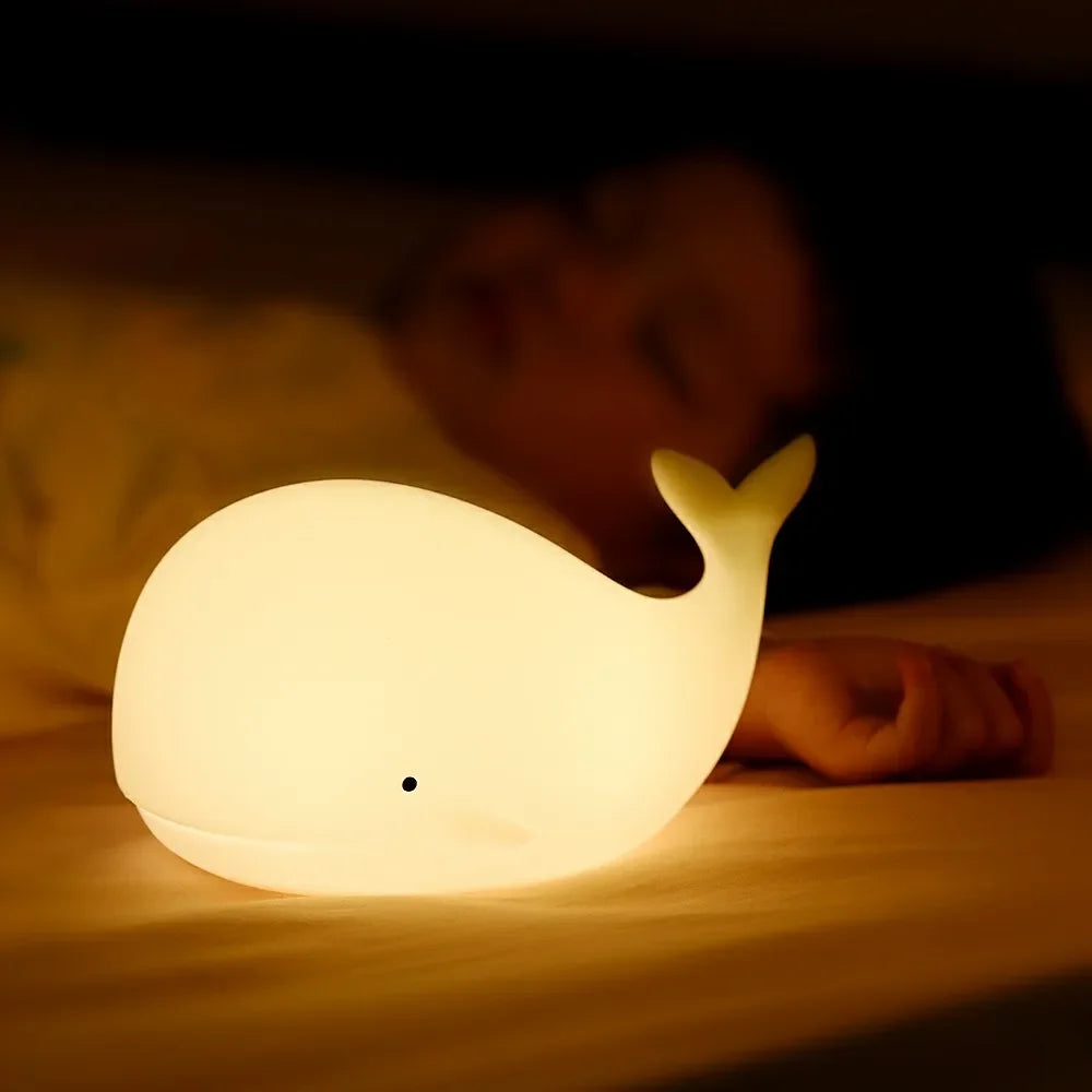 Cute Bunny Cartoon Night Light - USB Rechargeable Touch Dimming, Children's Bedside Sleep Gift