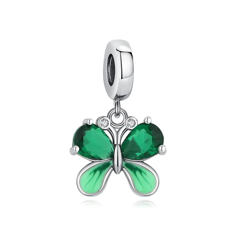 Original 925 Sterling Silver Charms Butterfly Firefly Lucky Clover Beads Fit Brand Bracelets Necklaces Diy Jewelry For Women