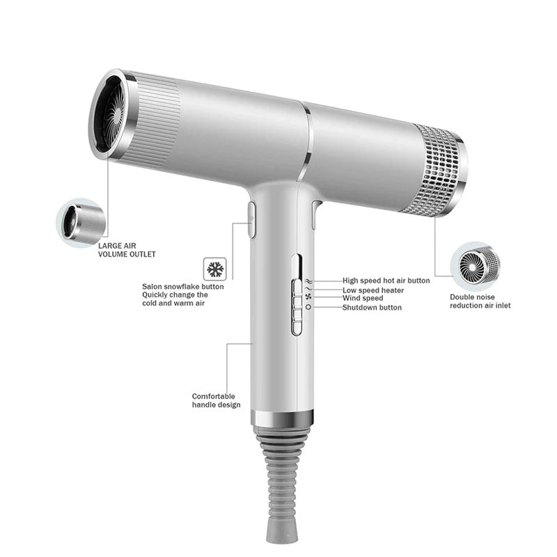 High Speed Negative Ionic Hair Blower Dryer Professional Electric Salon Hot And Cold Air Hair Dryer With Diffuser