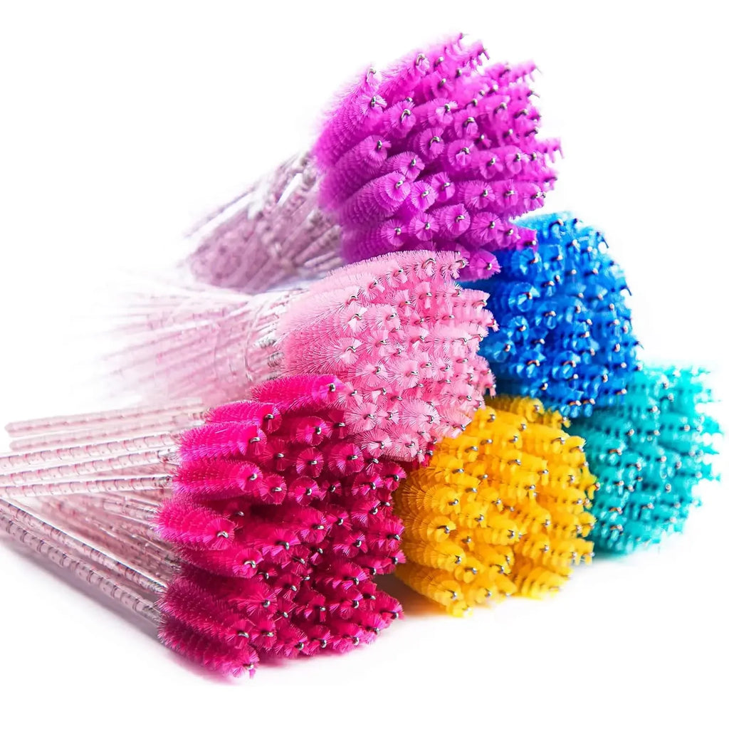 Disposable Eyelash Brush – Crystal Handle Portable Eyebrow & Lash Brush (50-100/Pack), Eyelash Extension Spiral Lash Comb