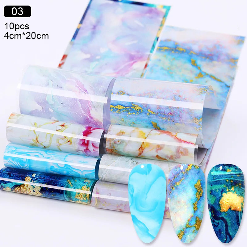 Nail Sticker Marble Pattern Nail Foil Nail Art Transfer Decals Slider Nail Water Decal Design Accessories Manicures Decorations