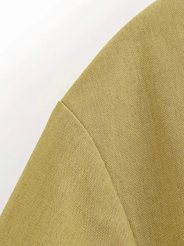 Women Vintage Elegant Short Blazer Pockets Fashion 2025 Autumn Double Breasted Chic Streetwear Mujer Fall Teacher Outwear