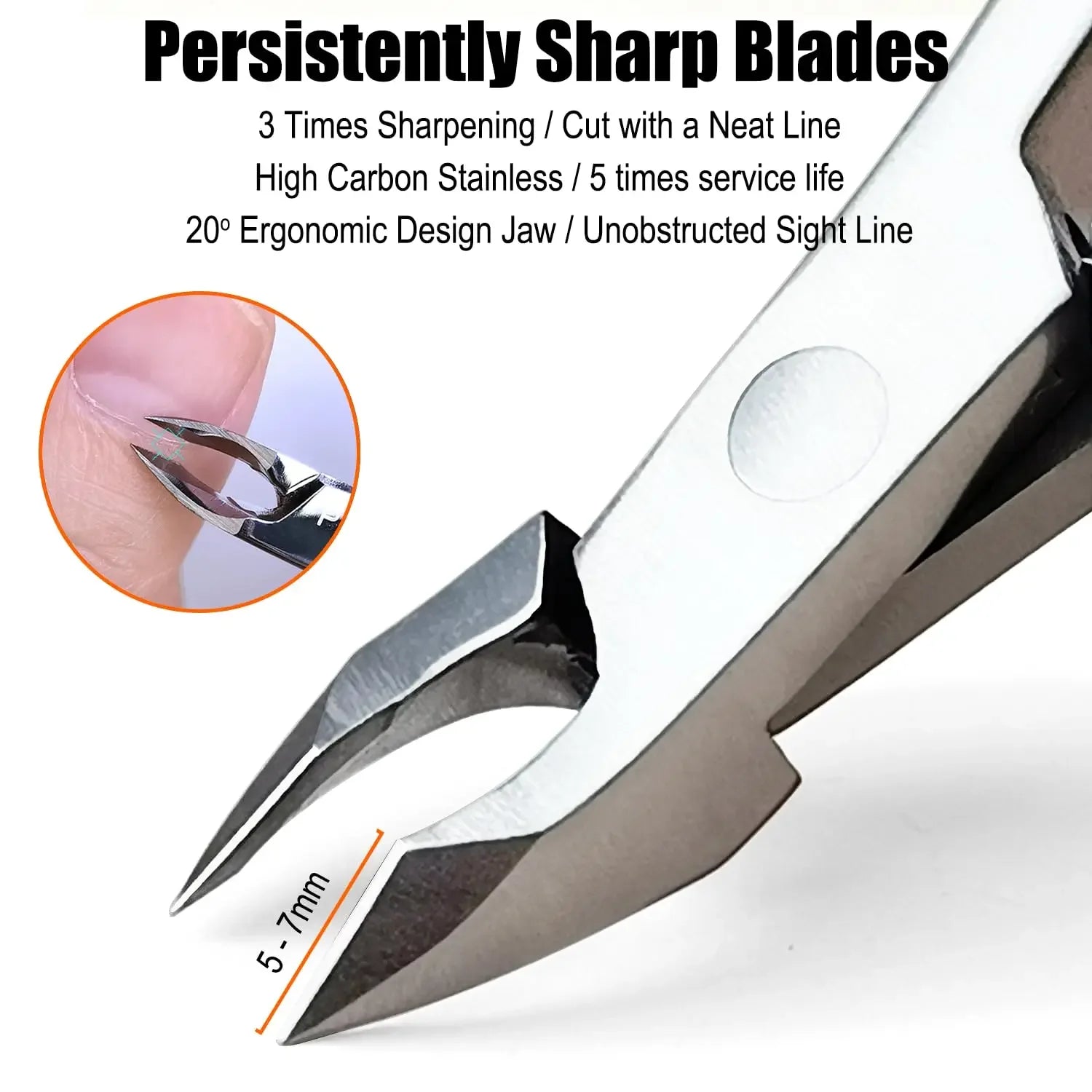 Nail Cuticle Scissors, Stainless Steel Beauty Nail Clippers, Diagonal Tip Cuticle Nipper for Dead Skin and Hangnails.