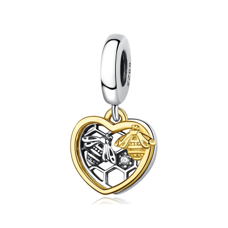 Original 925 Sterling Silver Charms Butterfly Firefly Lucky Clover Beads Fit Brand Bracelets Necklaces Diy Jewelry For Women