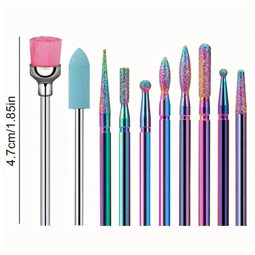 10/11/13/19Pcs/Box Professional Ceramic Nail Drill Bit Set Electric Manicure Nail File Bit For Acrylic Gel Nails And Cuticles
