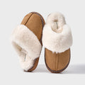 Comwarm Warm Fuzzy Cotton Slippers For Women Indoor Non-slip Faux Fur Collar Fluffy Slides Winter Soft Comfort Plush House Shoes
