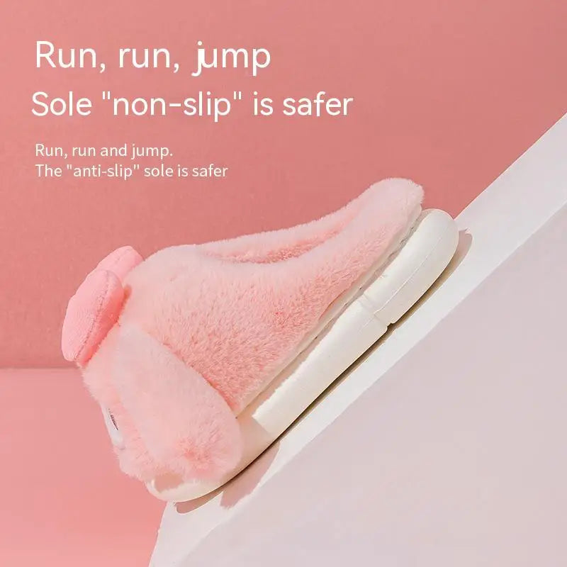 Sanrio My Melody Winter Kawaii Slippers Lovely Cotton Shoes Home Shoes Kuromi Anime Warm Indoor Shoes For Winter Kids Worm Gift